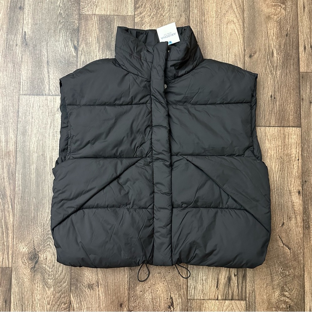 Arizona Jean Co Puffer Vest Jacket Junior Women’s Size L Black